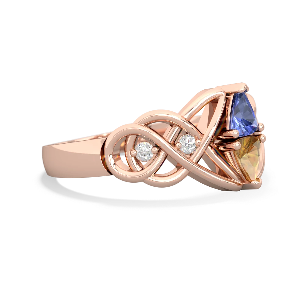 Tanzanite Keepsake Celtic Knot 14K Rose Gold ring R5300