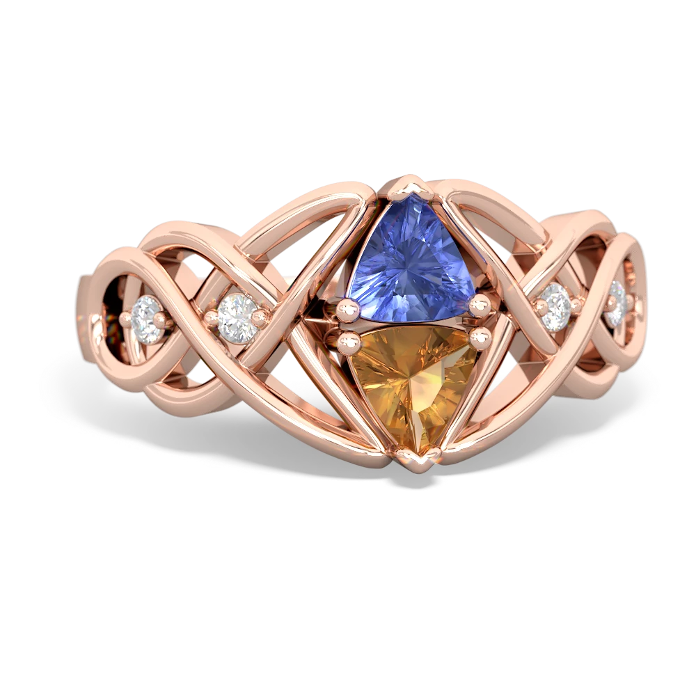 Tanzanite Keepsake Celtic Knot 14K Rose Gold ring R5300