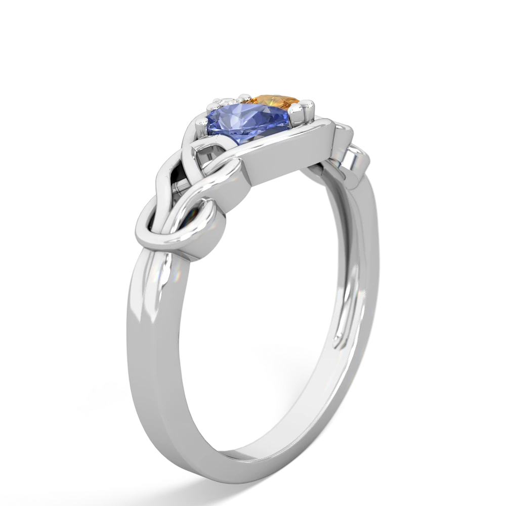 Tanzanite Celtic Love Knot 14K White Gold ring R5420