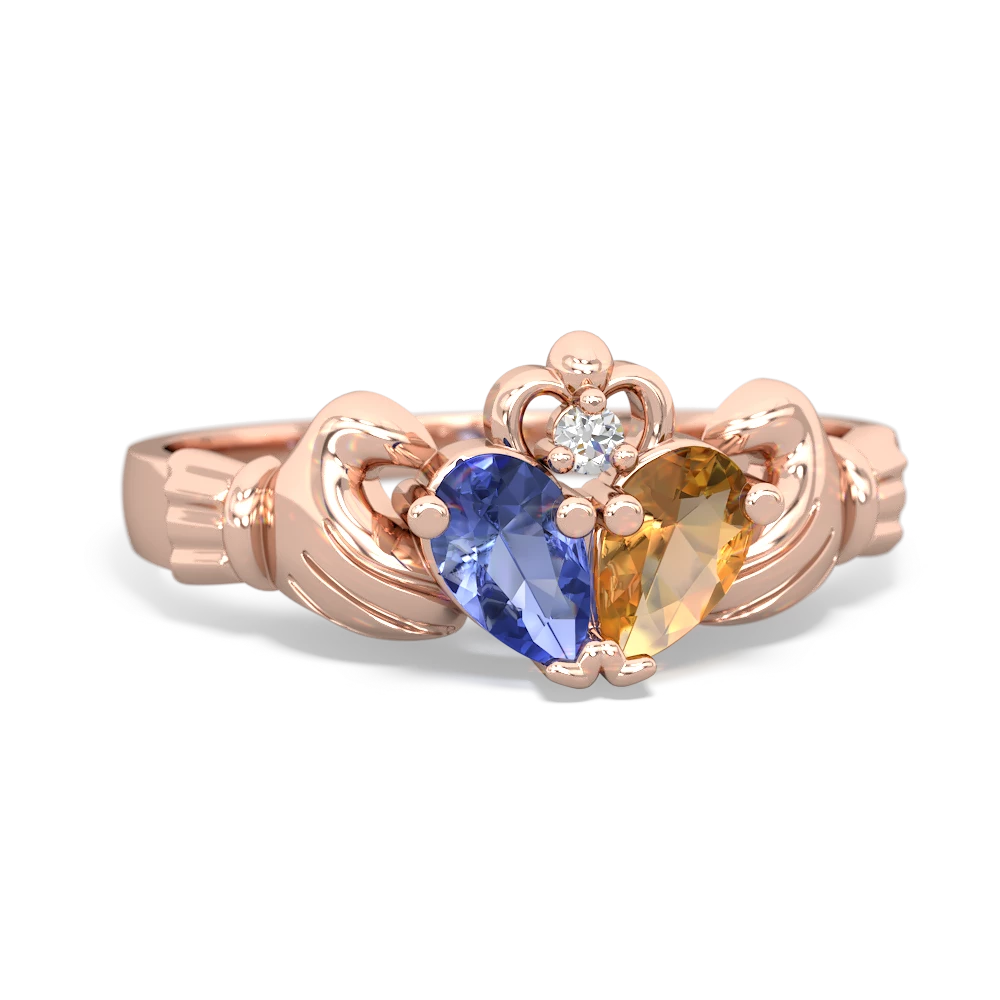 Tanzanite 'Our Heart' Claddagh 14K Rose Gold ring R2388