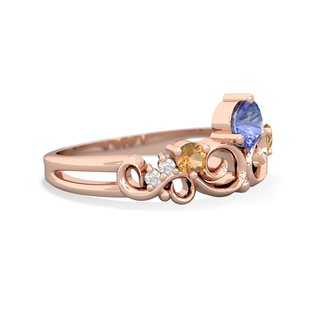 Tanzanite Crown Keepsake 14K Rose Gold ring R5740