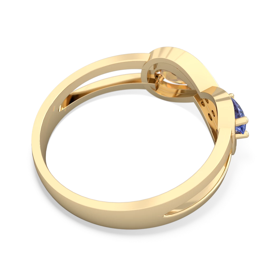 Tanzanite Diamond Infinity 14K Yellow Gold ring R5390