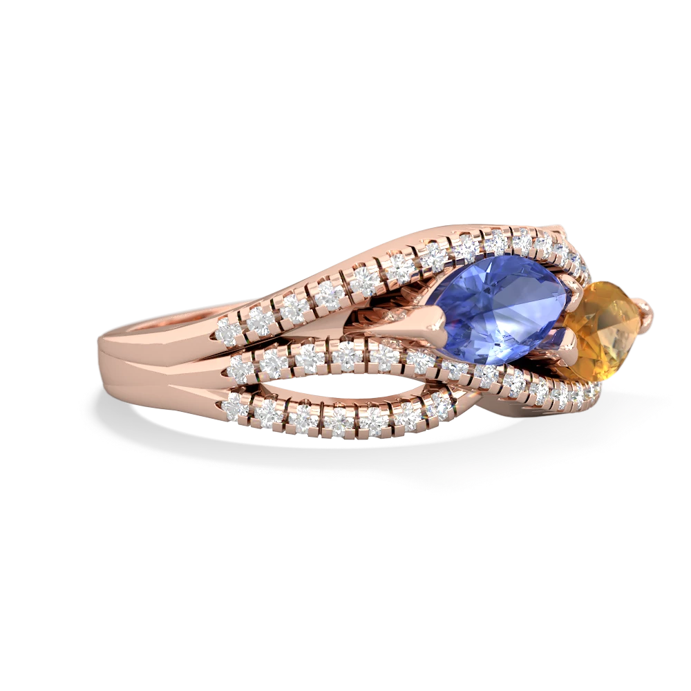 Tanzanite Diamond Rivers 14K Rose Gold ring R3070