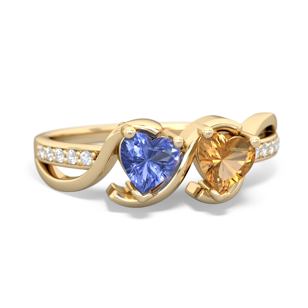 Tanzanite Side By Side 14K Yellow Gold ring R3090