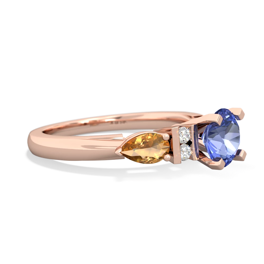 Tanzanite 6Mm Round Eternal Embrace Engagement 14K Rose Gold ring R2005