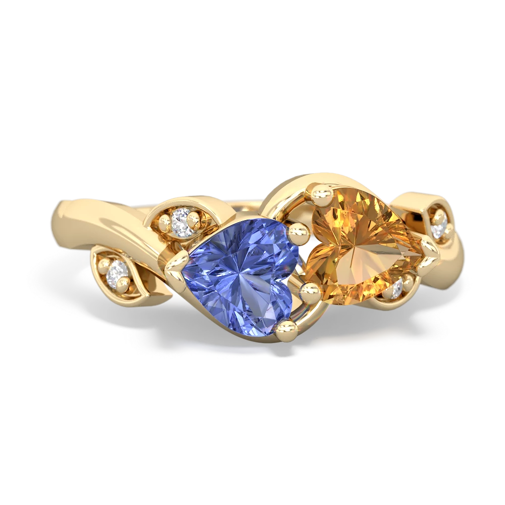 Tanzanite Floral Elegance 14K Yellow Gold ring R5790