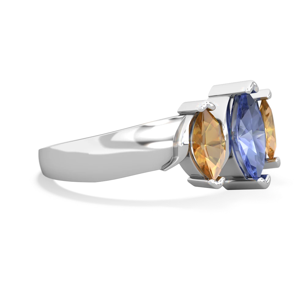 Tanzanite Three Peeks 14K White Gold ring R2433