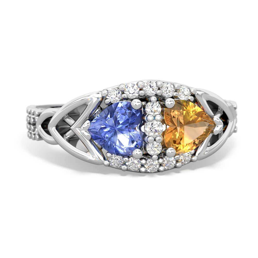 Tanzanite Sparkling Celtic Knot 14K White Gold ring R2645