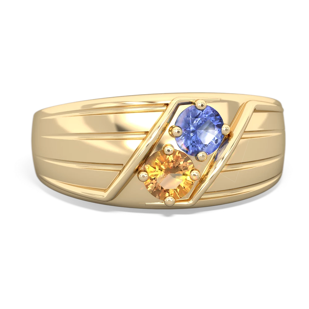 Tanzanite Men's Streamline 14K Yellow Gold ring R0460