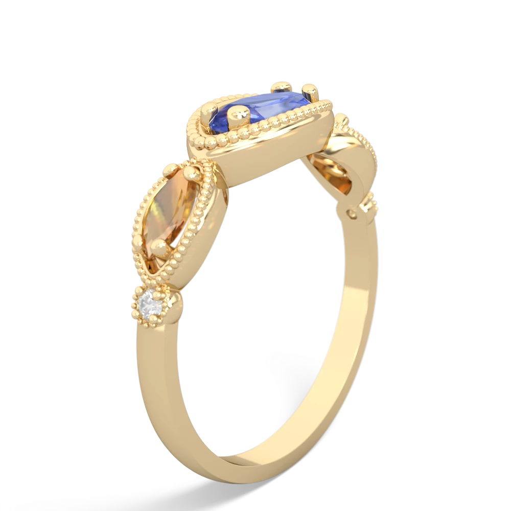 Tanzanite Milgrain Marquise 14K Yellow Gold ring R5700