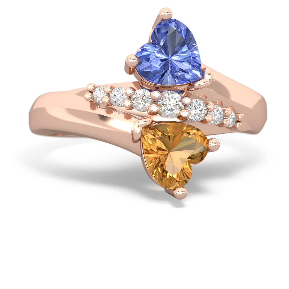 Tanzanite Heart To Heart 14K Rose Gold ring R2064