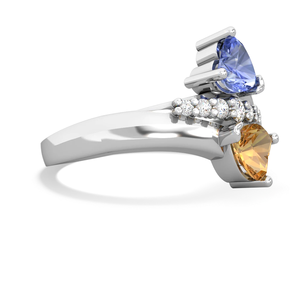 Tanzanite Heart To Heart 14K White Gold ring R2064