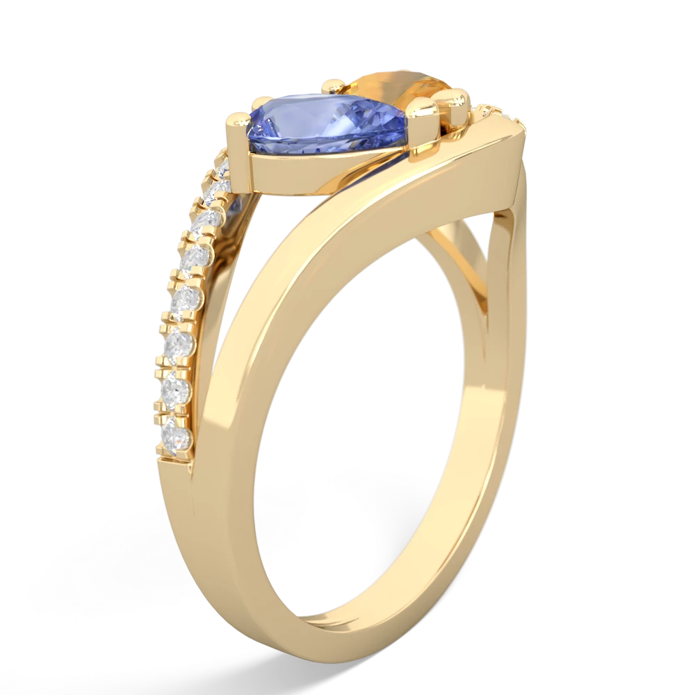 Tanzanite Nestled Heart Keepsake 14K Yellow Gold ring R5650