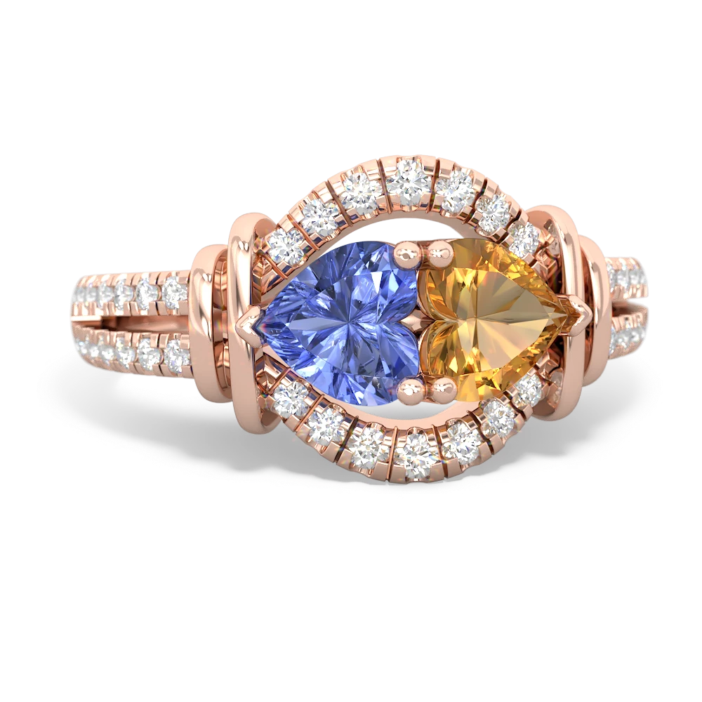 Tanzanite Art-Deco Keepsake 14K Rose Gold ring R5630