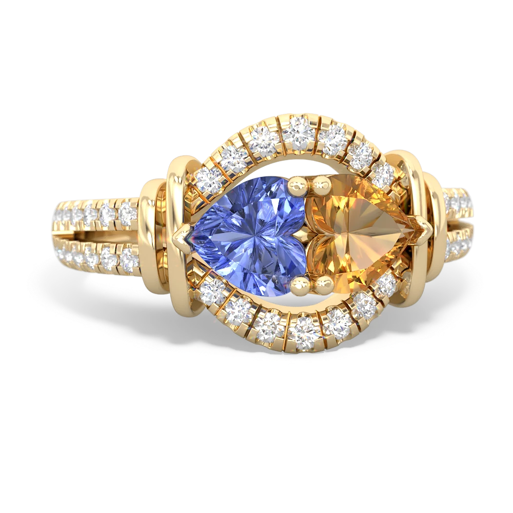 Tanzanite Art-Deco Keepsake 14K Yellow Gold ring R5630