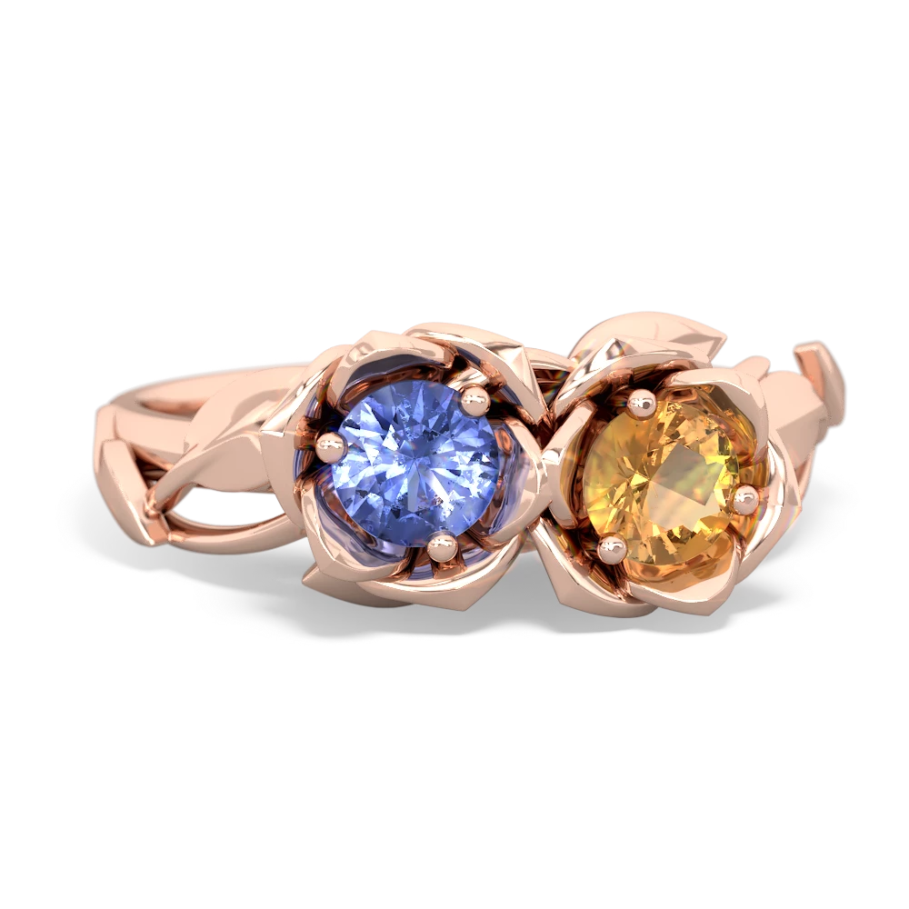 Tanzanite Rose Garden 14K Rose Gold ring R5510