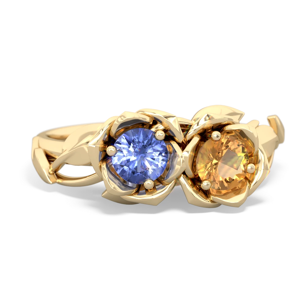 Tanzanite Rose Garden 14K Yellow Gold ring R5510