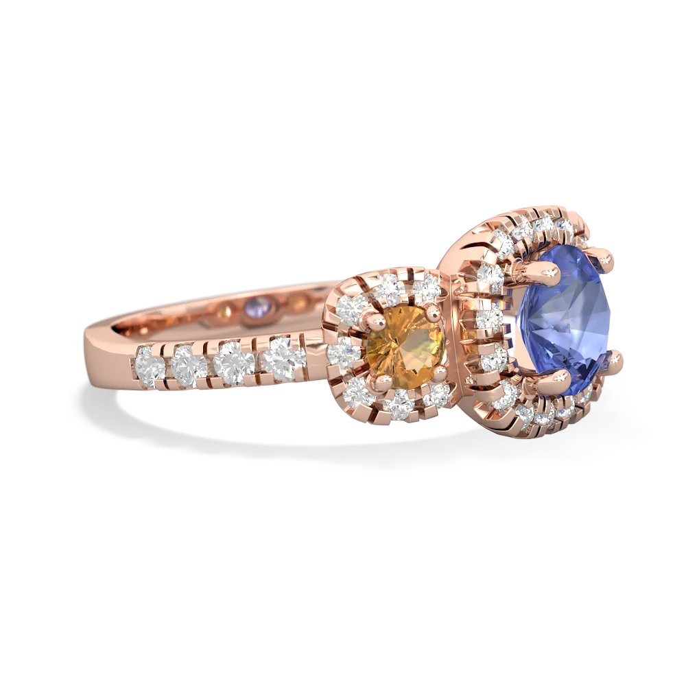 Tanzanite Regal Halo 14K Rose Gold ring R5350