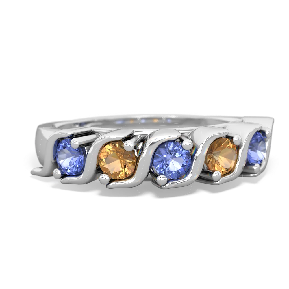 Tanzanite Anniversary Band 14K White Gold ring R2089