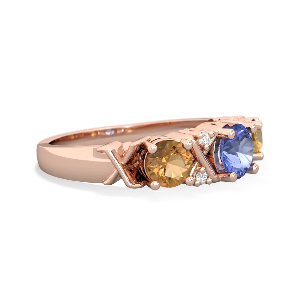 Tanzanite Hugs And Kisses 14K Rose Gold ring R5016