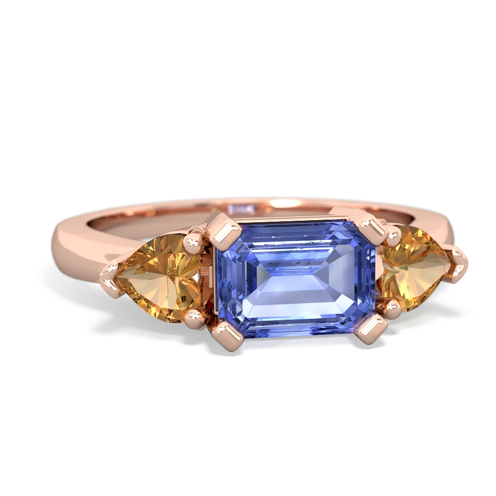 Tanzanite Three Stone 14K Rose Gold ring R5235