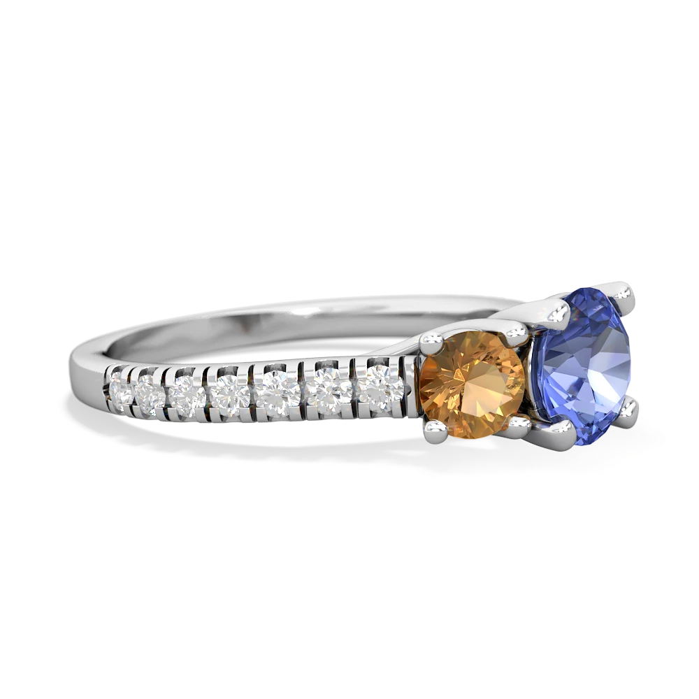 Tanzanite Pave Trellis 14K White Gold ring R5500