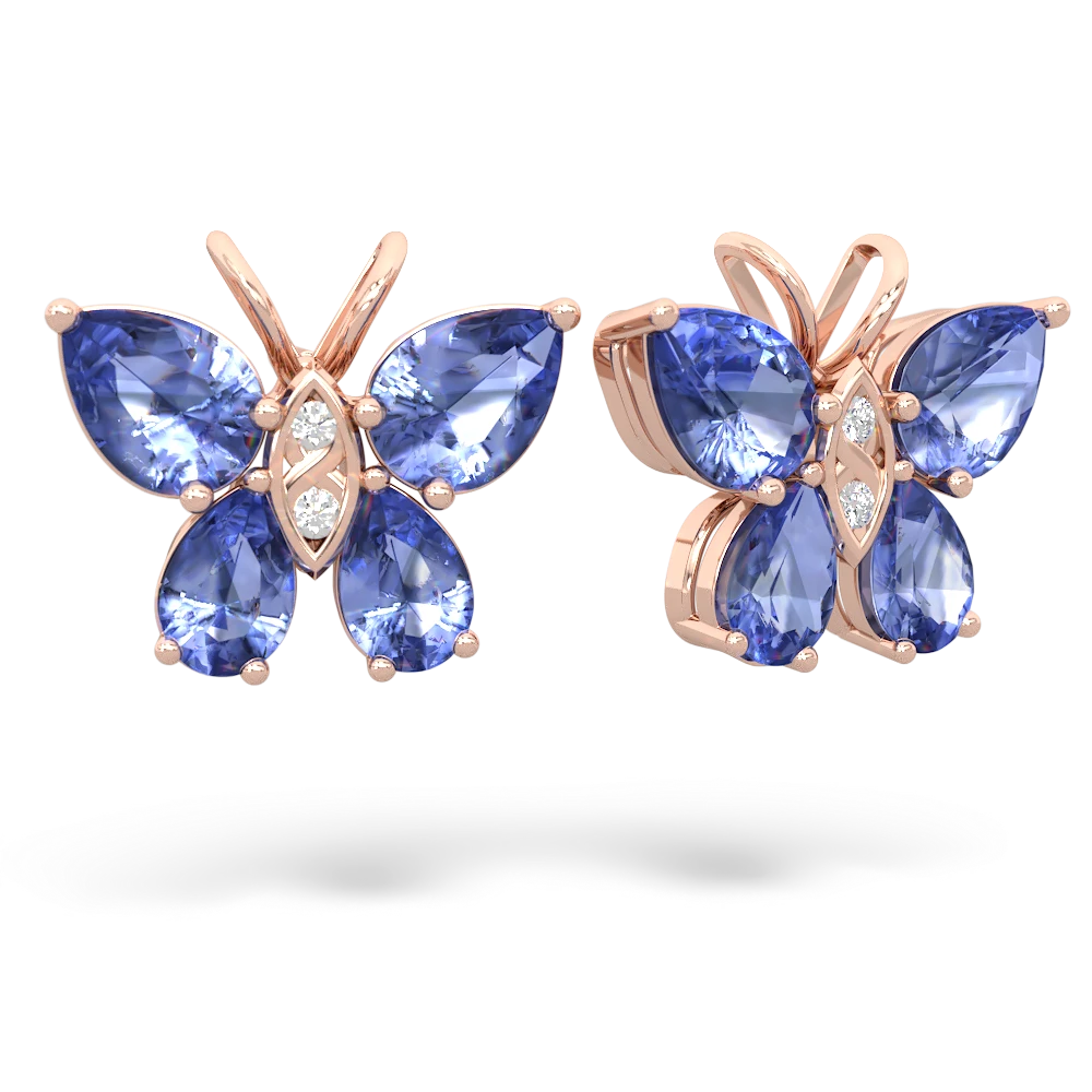 Tanzanite Butterfly 14K Rose Gold earrings E2215