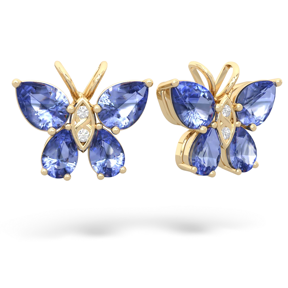 Tanzanite Butterfly 14K Yellow Gold earrings E2215