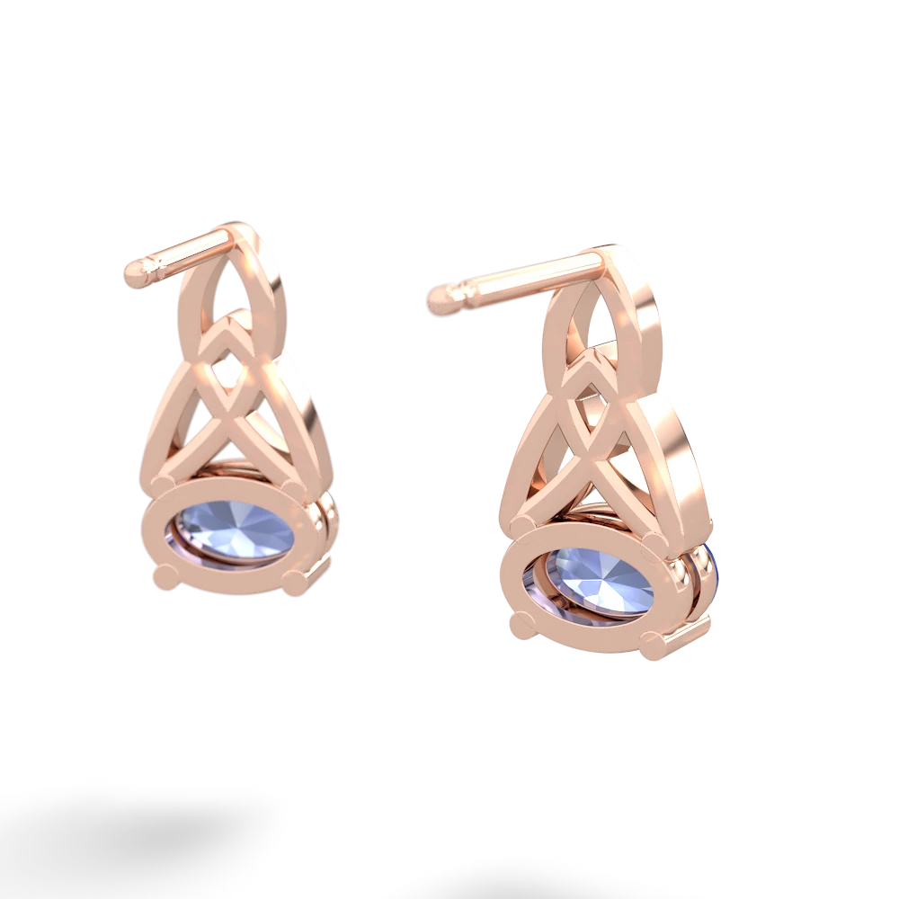 Tanzanite Celtic Trinity Knot 14K Rose Gold earrings E2389