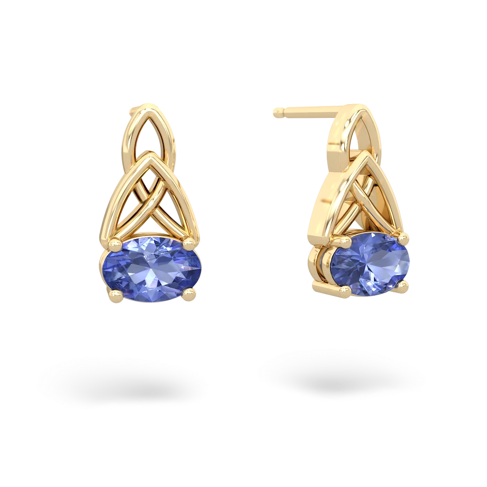 Tanzanite Celtic Trinity Knot 14K Yellow Gold earrings E2389