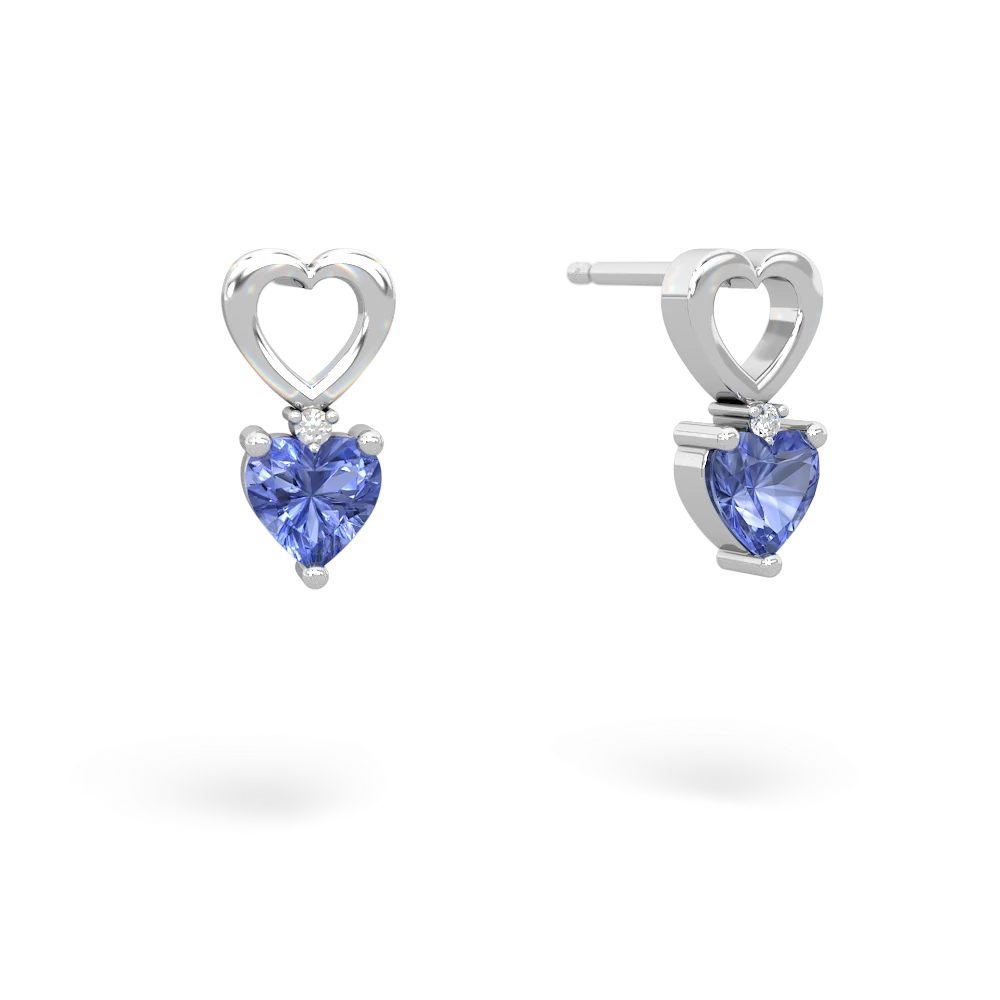 Tanzanite Four Hearts 14K White Gold earrings E2558