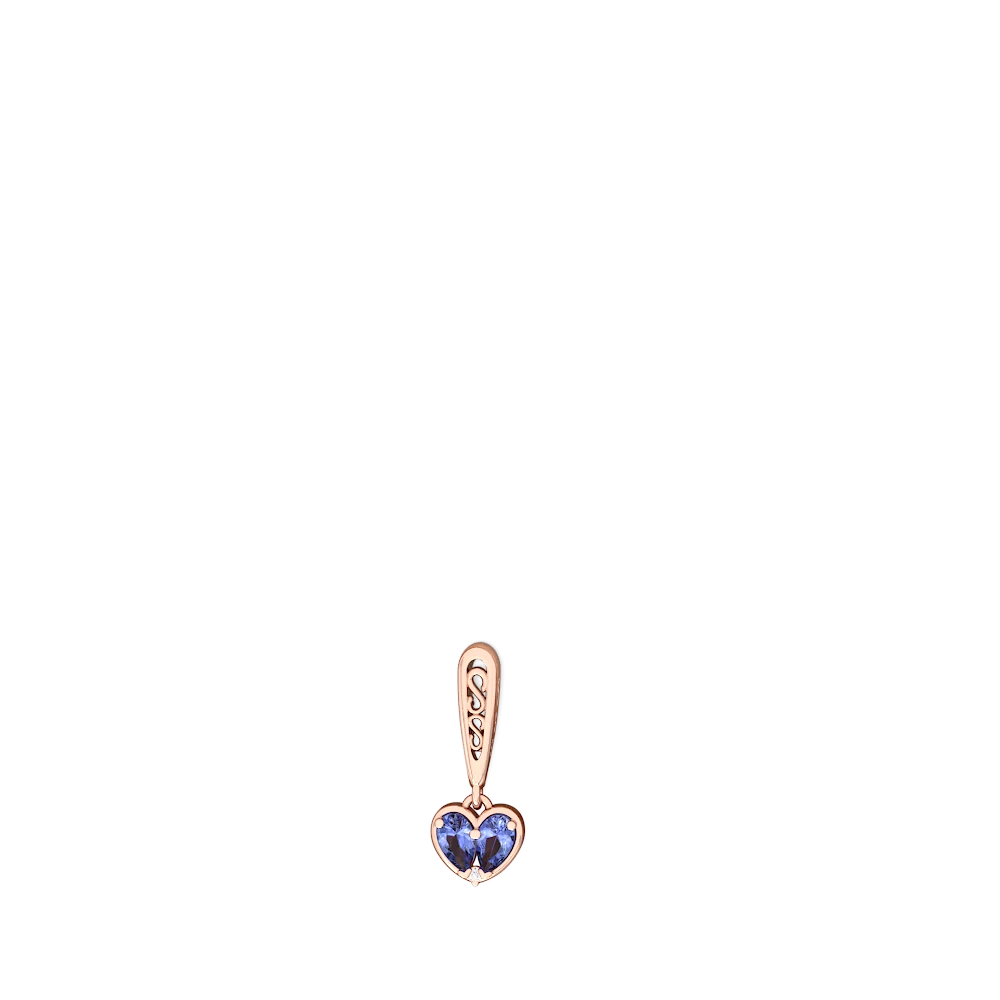 Tanzanite Filligree Heart 14K Rose Gold earrings E5070