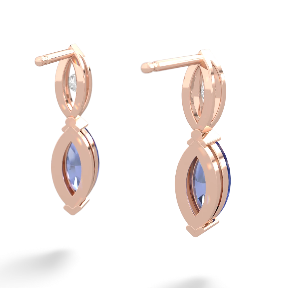 Tanzanite Marquise Drop 14K Rose Gold earrings E5333
