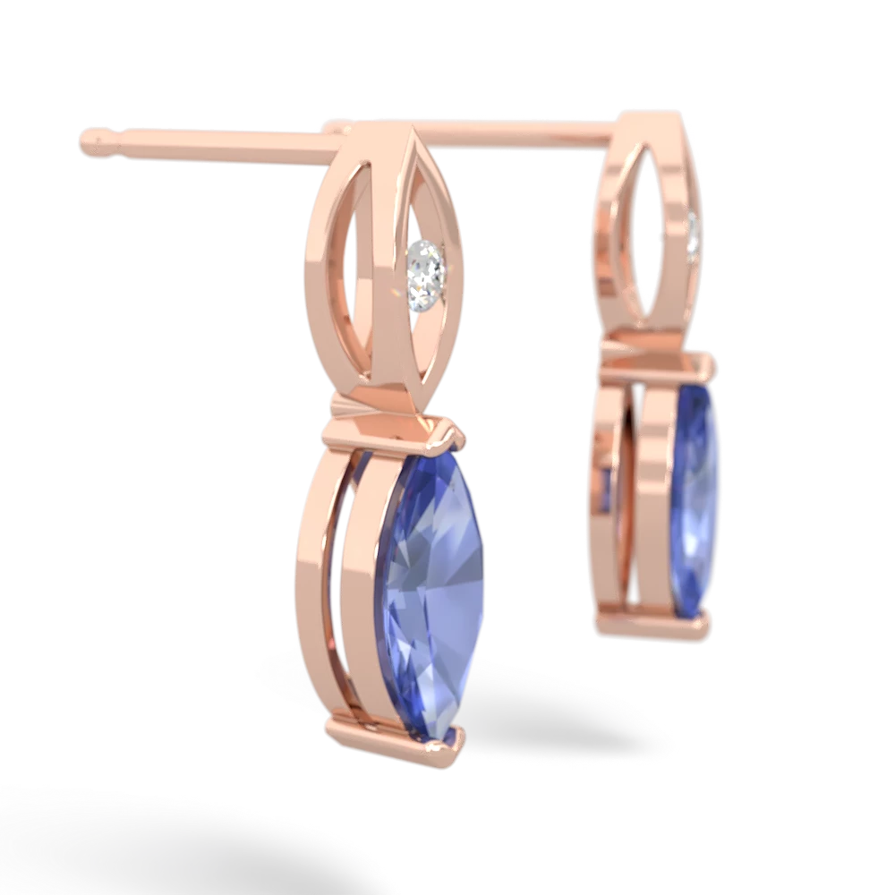 Tanzanite Marquise Drop 14K Rose Gold earrings E5333