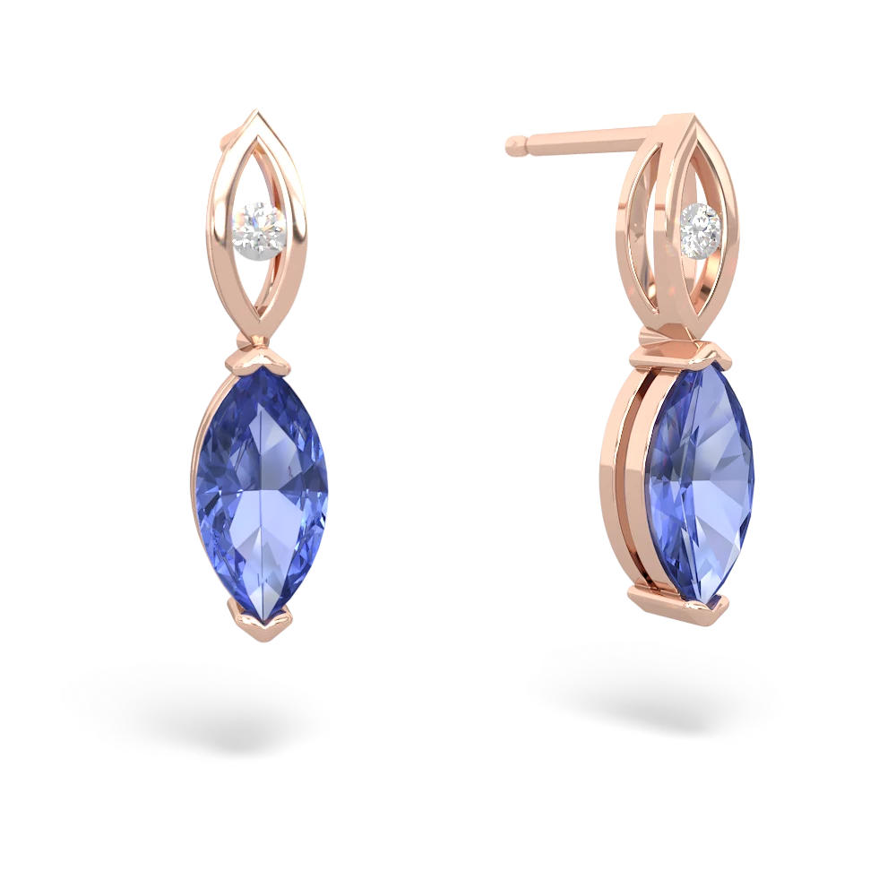 Tanzanite Marquise Drop 14K Rose Gold earrings E5333