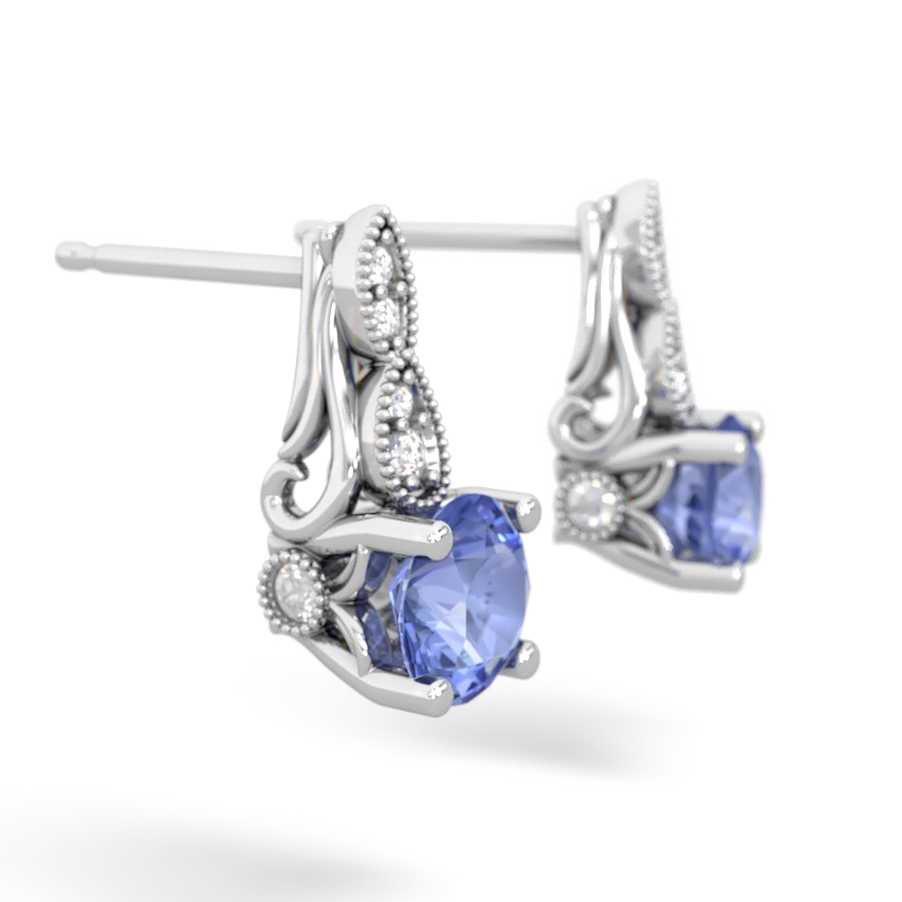 Tanzanite Antique Elegance 14K White Gold earrings E3100