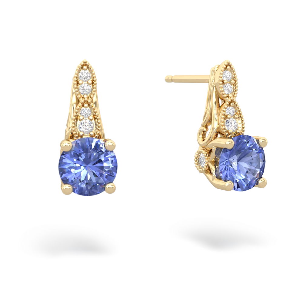 Tanzanite Antique Elegance 14K Yellow Gold earrings E3100