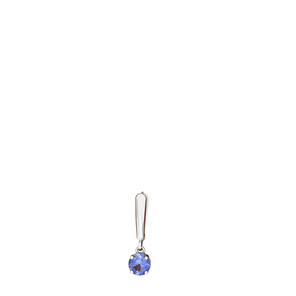 Tanzanite 6Mm  Round Lever Back 14K White Gold earrings E2786