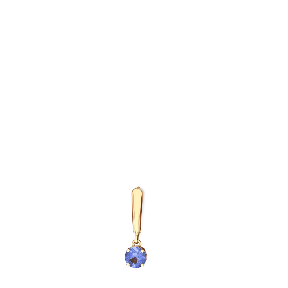 Tanzanite 6Mm  Round Lever Back 14K Yellow Gold earrings E2786