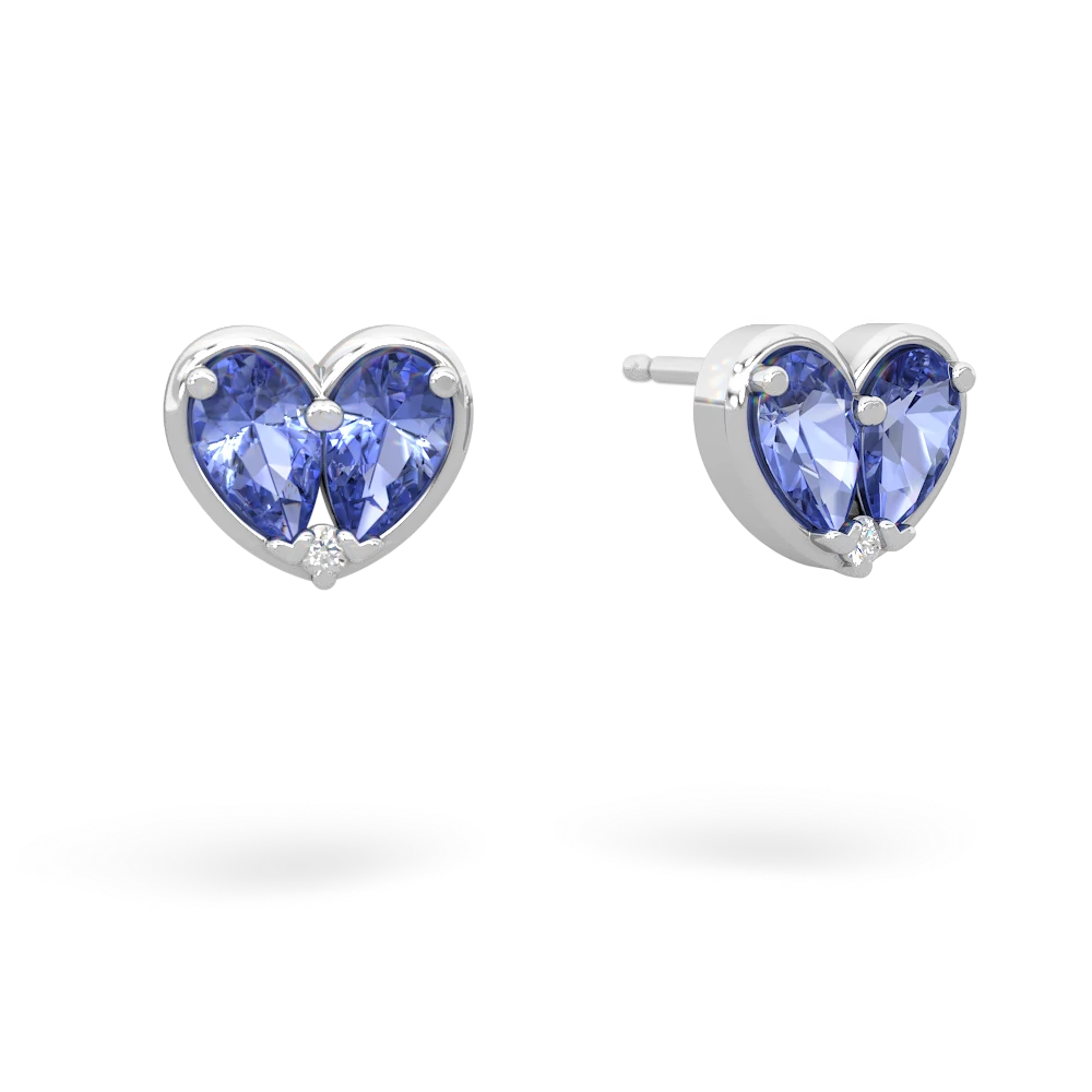 Tanzanite 'Our Heart' 14K White Gold earrings E5072