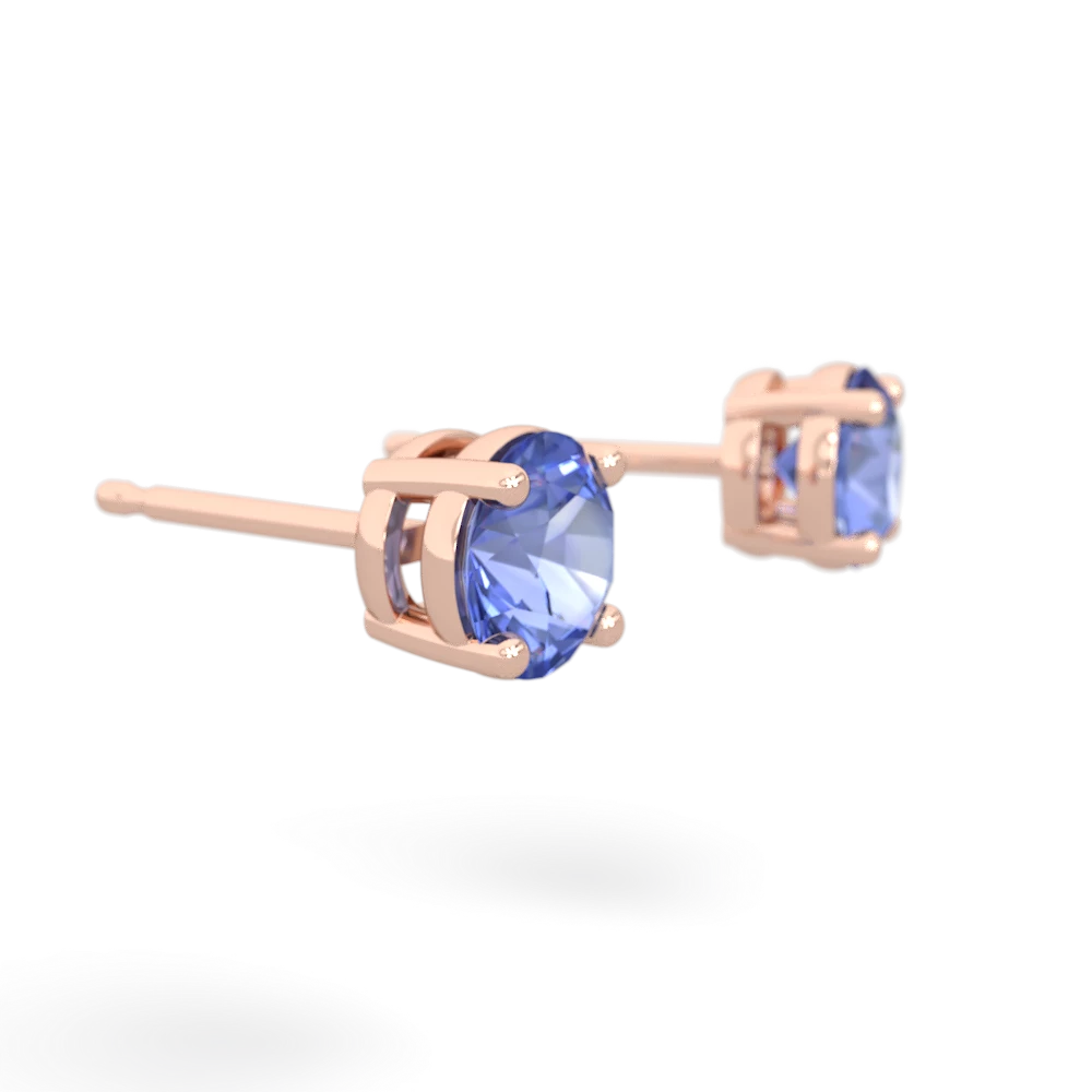 Tanzanite 5Mm Round Stud 14K Rose Gold earrings E1785