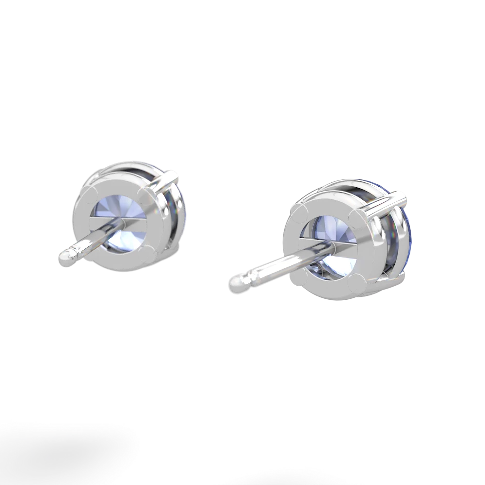 Tanzanite 6Mm Round Stud 14K White Gold earrings E1786