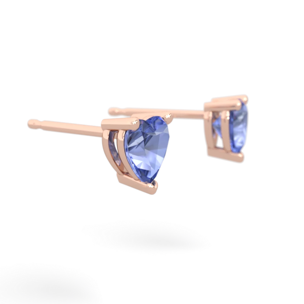 Tanzanite 5Mm Heart Stud 14K Rose Gold earrings E1861