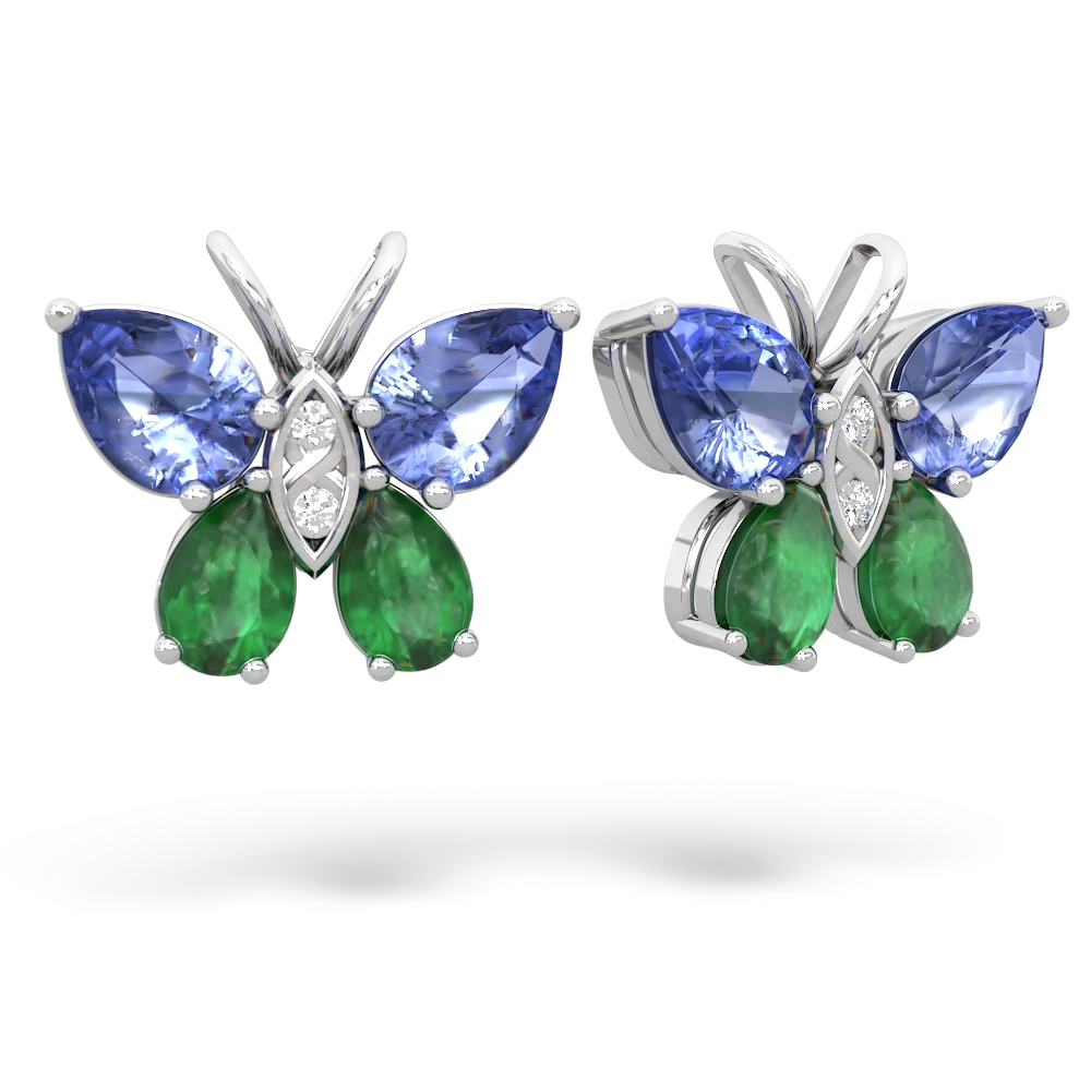 Tanzanite Butterfly 14K White Gold earrings E2215