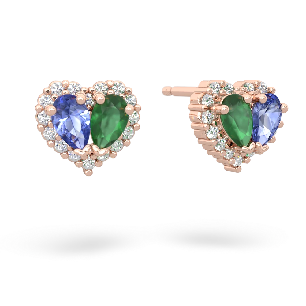 Tanzanite Halo 14K Rose Gold earrings E7008