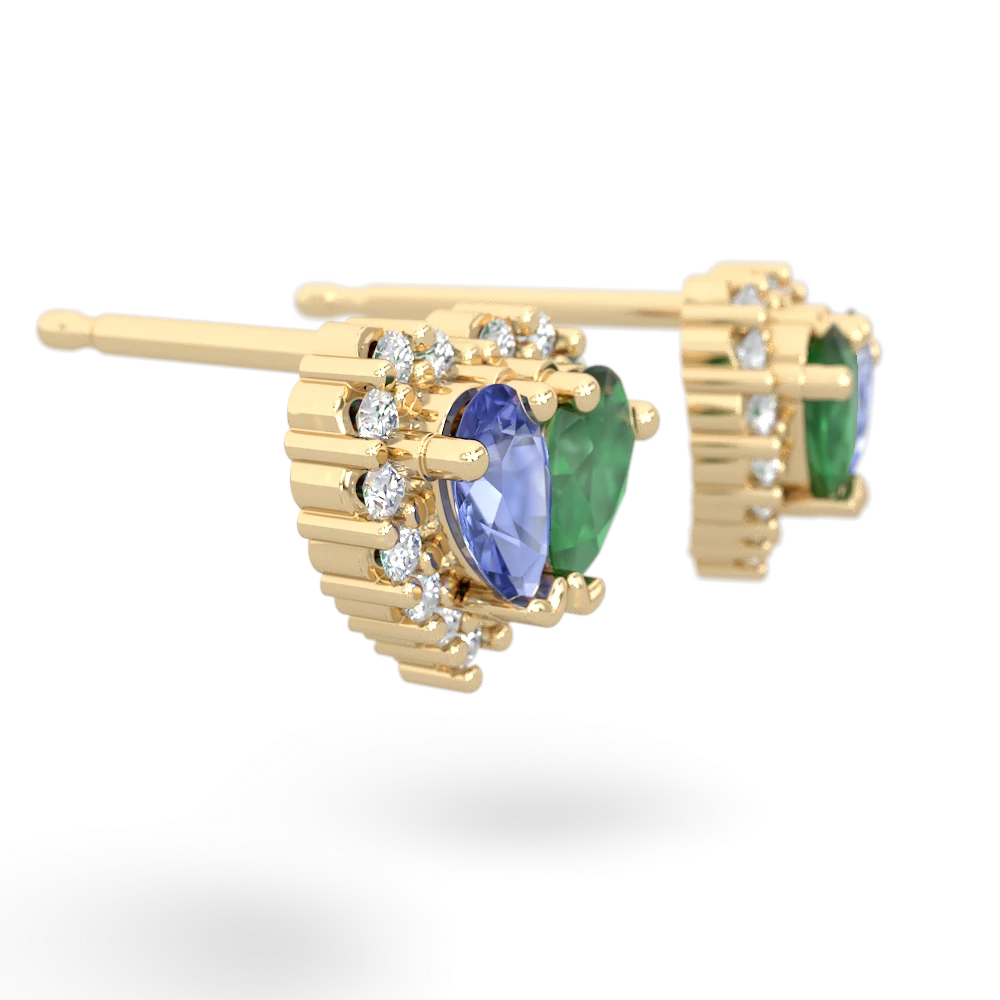 Tanzanite Halo 14K Yellow Gold earrings E7008