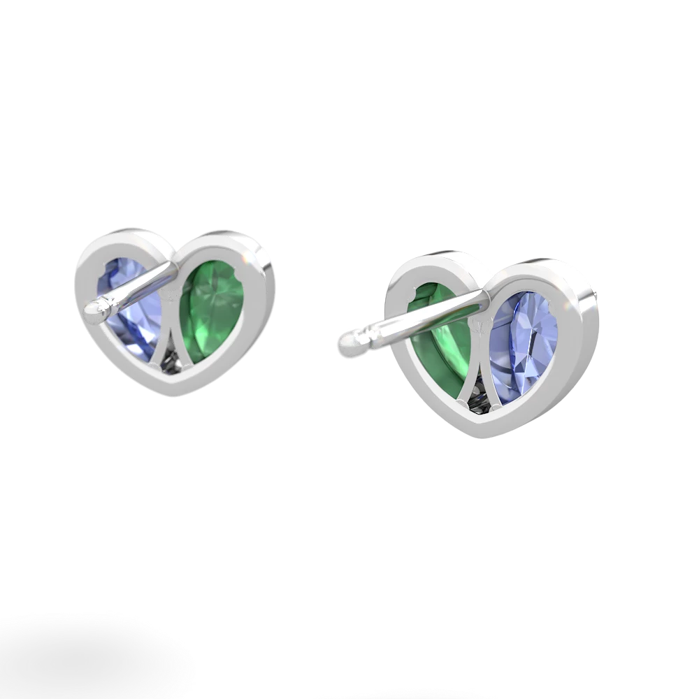 Tanzanite 'Our Heart' 14K White Gold earrings E5072