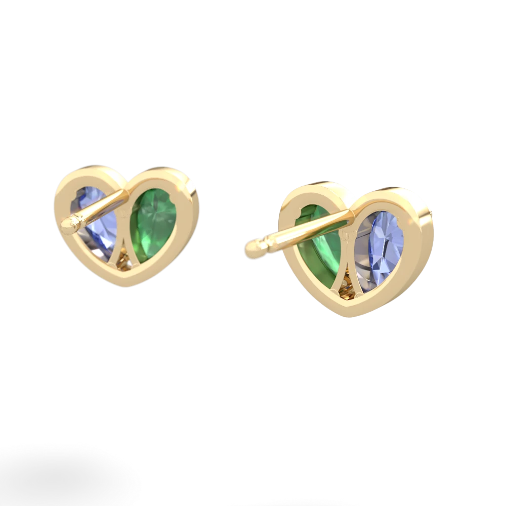 Tanzanite 'Our Heart' 14K Yellow Gold earrings E5072