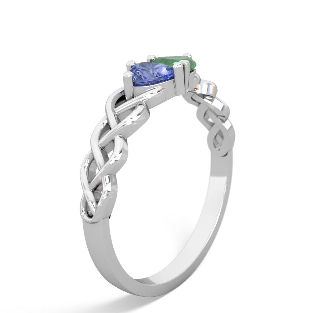 Tanzanite Heart To Heart Braid 14K White Gold ring R5870