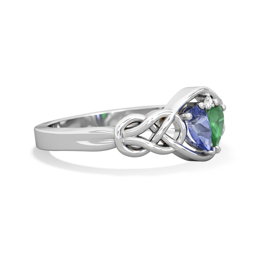 Tanzanite Celtic Love Knot 14K White Gold ring R5420